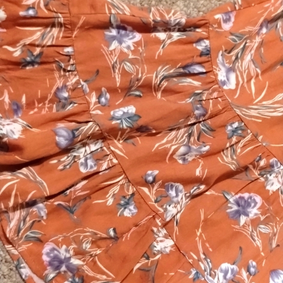 ⭐ Lulu’s Dusty Orange and White Bohemian dress Size Small - Picture 2 of 8